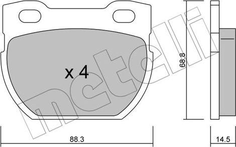 Metelli 22-0354-0 - Гальмівні колодки, дискові гальма autozip.com.ua