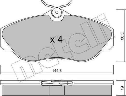 Metelli 22-0350-0 - Гальмівні колодки, дискові гальма autozip.com.ua