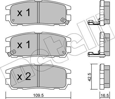 Metelli 22-0358-0 - Гальмівні колодки, дискові гальма autozip.com.ua