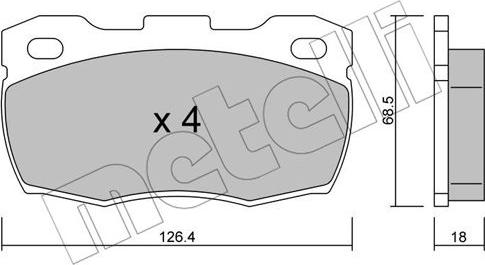 Metelli 22-0352-0 - Гальмівні колодки, дискові гальма autozip.com.ua