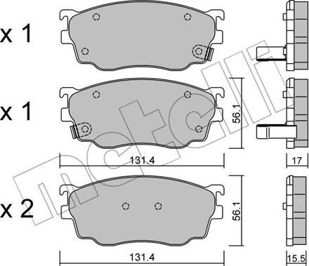 Metelli 22-0301-0 - Гальмівні колодки, дискові гальма autozip.com.ua