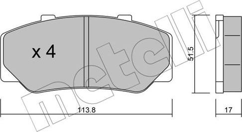 Metelli 22-0308-0 - Гальмівні колодки, дискові гальма autozip.com.ua