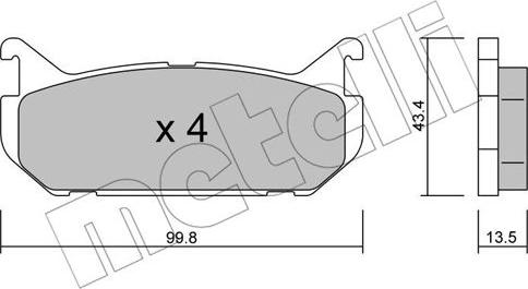 Metelli 22-0303-0 - Гальмівні колодки, дискові гальма autozip.com.ua