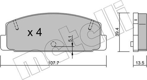 Metelli 22-0302-0 - Гальмівні колодки, дискові гальма autozip.com.ua