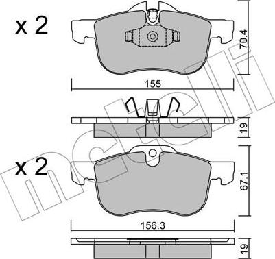 Metelli 22-0307-0 - Гальмівні колодки, дискові гальма autozip.com.ua