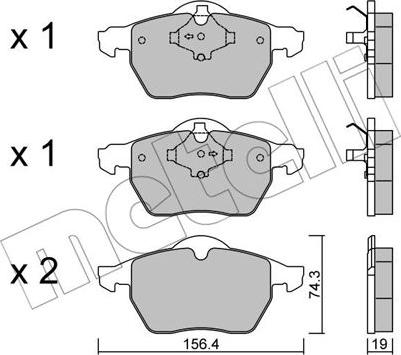 Metelli 22-0314-1 - Гальмівні колодки, дискові гальма autozip.com.ua