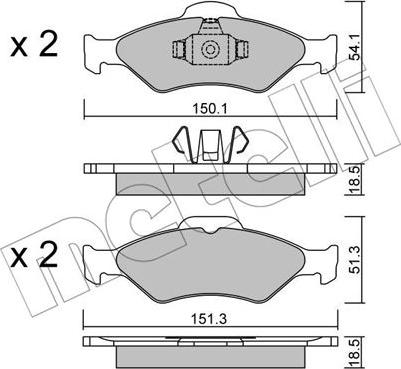 Metelli 22-0315-0 - Гальмівні колодки, дискові гальма autozip.com.ua