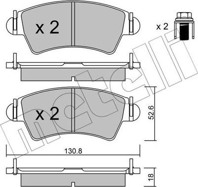 Metelli 22-0313-0 - Гальмівні колодки, дискові гальма autozip.com.ua