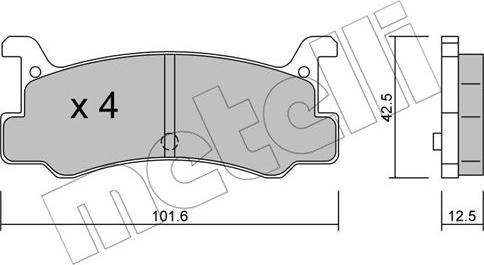 Metelli 22-0389-0 - Гальмівні колодки, дискові гальма autozip.com.ua