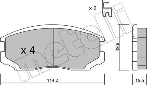 Metelli 22-0382-0 - Гальмівні колодки, дискові гальма autozip.com.ua