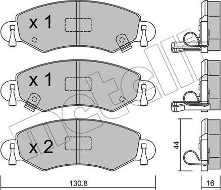 Metelli 22-0339-0 - Гальмівні колодки, дискові гальма autozip.com.ua