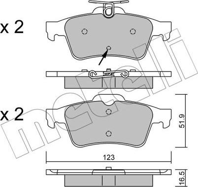 Metelli 22-0337-2 - Гальмівні колодки, дискові гальма autozip.com.ua