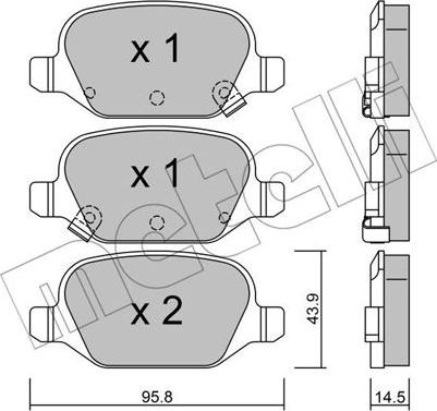 Metelli 22-0324-5 - Гальмівні колодки, дискові гальма autozip.com.ua