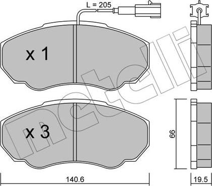 Metelli 22-0325-0 - Гальмівні колодки, дискові гальма autozip.com.ua