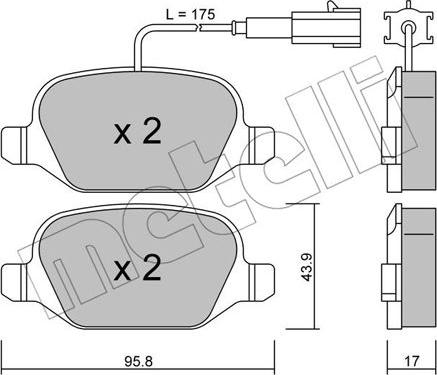 Metelli 22-0323-2 - Гальмівні колодки, дискові гальма autozip.com.ua