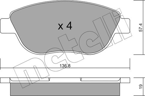 Metelli 22-0322-1 - Гальмівні колодки, дискові гальма autozip.com.ua