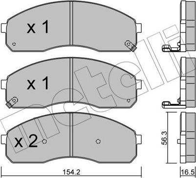 Metelli 22-0374-0 - Гальмівні колодки, дискові гальма autozip.com.ua