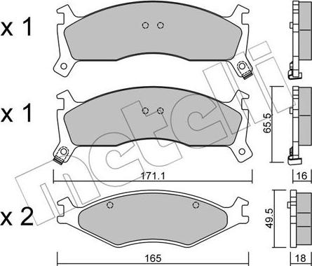 Metelli 22-0375-0 - Гальмівні колодки, дискові гальма autozip.com.ua