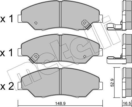 Metelli 22-0376-0 - Гальмівні колодки, дискові гальма autozip.com.ua