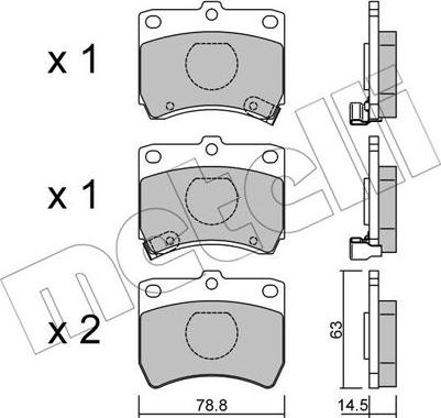 Metelli 22-0370-0 - Гальмівні колодки, дискові гальма autozip.com.ua