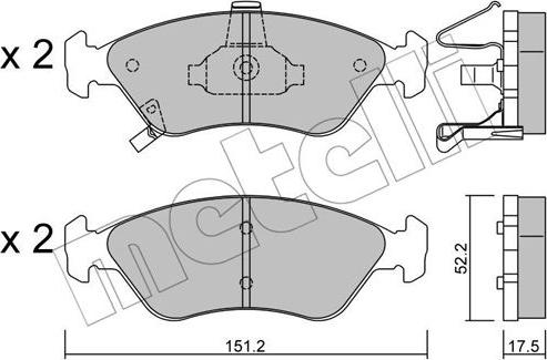 Metelli 22-0371-0 - Гальмівні колодки, дискові гальма autozip.com.ua