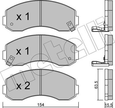 Metelli 22-0377-0 - Гальмівні колодки, дискові гальма autozip.com.ua