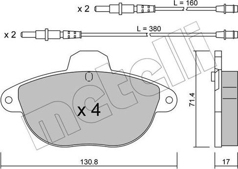 Metelli 22-0290-0 - Гальмівні колодки, дискові гальма autozip.com.ua