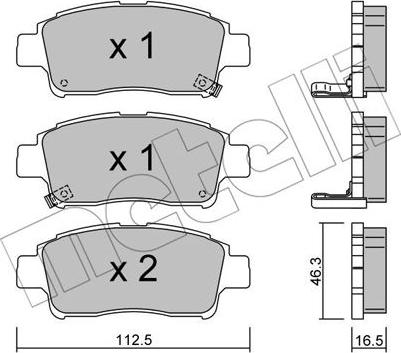 Metelli 22-0292-0 - Гальмівні колодки, дискові гальма autozip.com.ua