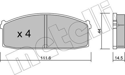 Metelli 22-0245-0 - Гальмівні колодки, дискові гальма autozip.com.ua