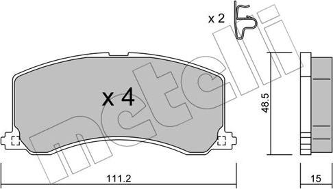 Metelli 22-0248-0 - Гальмівні колодки, дискові гальма autozip.com.ua