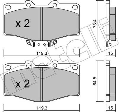 Metelli 22-0242-0 - Гальмівні колодки, дискові гальма autozip.com.ua