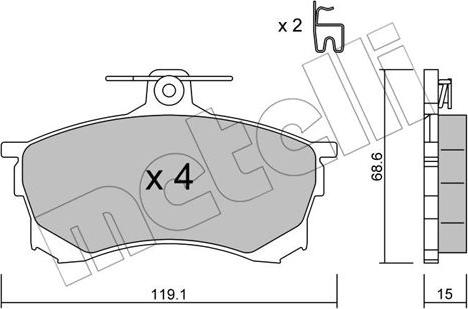 Metelli 22-0250-0 - Гальмівні колодки, дискові гальма autozip.com.ua