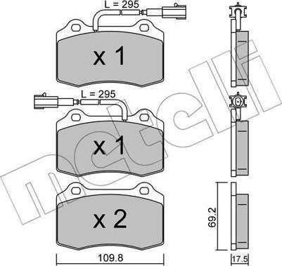 Metelli 22-0251-0 - Гальмівні колодки, дискові гальма autozip.com.ua