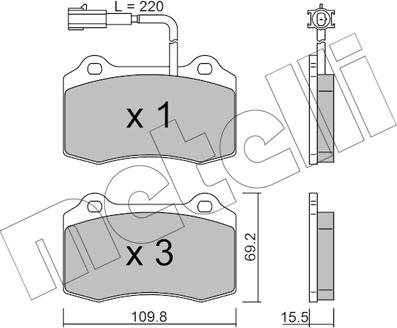 Metelli 22-0251-7 - Гальмівні колодки, дискові гальма autozip.com.ua