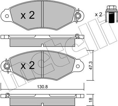 Metelli 22-0253-0 - Гальмівні колодки, дискові гальма autozip.com.ua