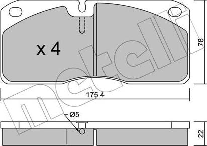 Metelli 22-0269-0 - Гальмівні колодки, дискові гальма autozip.com.ua