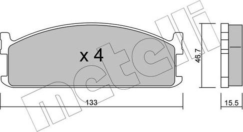 Metelli 22-0265-0 - Гальмівні колодки, дискові гальма autozip.com.ua