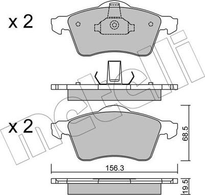 Metelli 22-0263-0 - Гальмівні колодки, дискові гальма autozip.com.ua