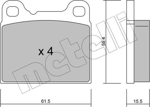 Metelli 22-0200-0 - Гальмівні колодки, дискові гальма autozip.com.ua