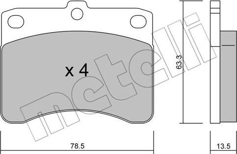 Metelli 22-0201-0 - Гальмівні колодки, дискові гальма autozip.com.ua