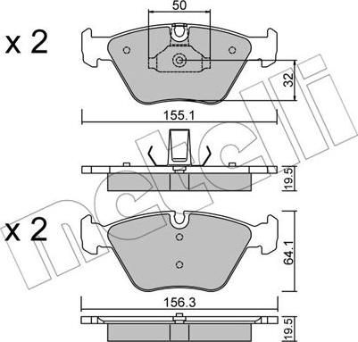 Metelli 22-0207-5 - Гальмівні колодки, дискові гальма autozip.com.ua