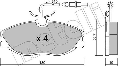 Metelli 22-0214-0 - Гальмівні колодки, дискові гальма autozip.com.ua