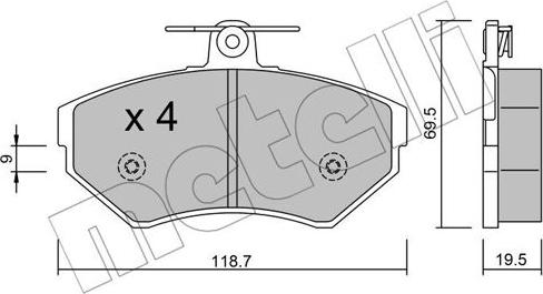 Metelli 22-0215-0 - Гальмівні колодки, дискові гальма autozip.com.ua