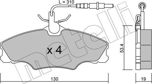 Metelli 22-0213-0 - Гальмівні колодки, дискові гальма autozip.com.ua