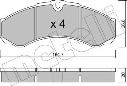 Metelli 22-0212-6 - Гальмівні колодки, дискові гальма autozip.com.ua