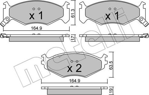 Metelli 22-0289-0 - Гальмівні колодки, дискові гальма autozip.com.ua