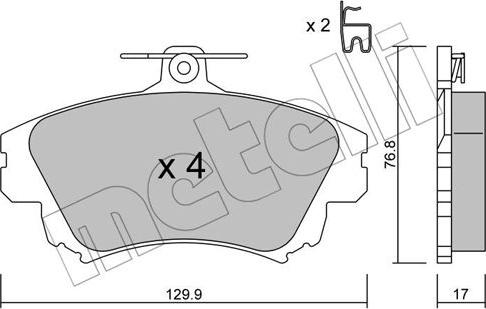 Metelli 22-0286-0 - Гальмівні колодки, дискові гальма autozip.com.ua