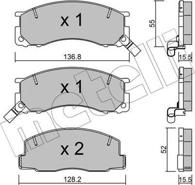 Metelli 22-0281-0 - Гальмівні колодки, дискові гальма autozip.com.ua