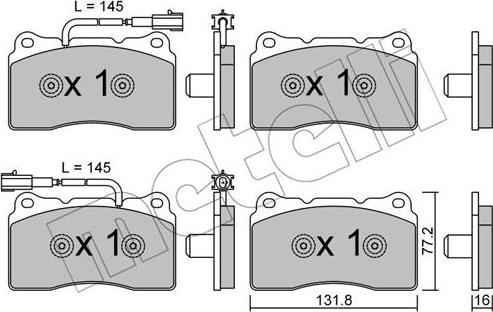 Metelli 22-0288-6 - Гальмівні колодки, дискові гальма autozip.com.ua