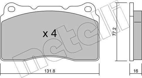 Metelli 22-0288-1 - Гальмівні колодки, дискові гальма autozip.com.ua